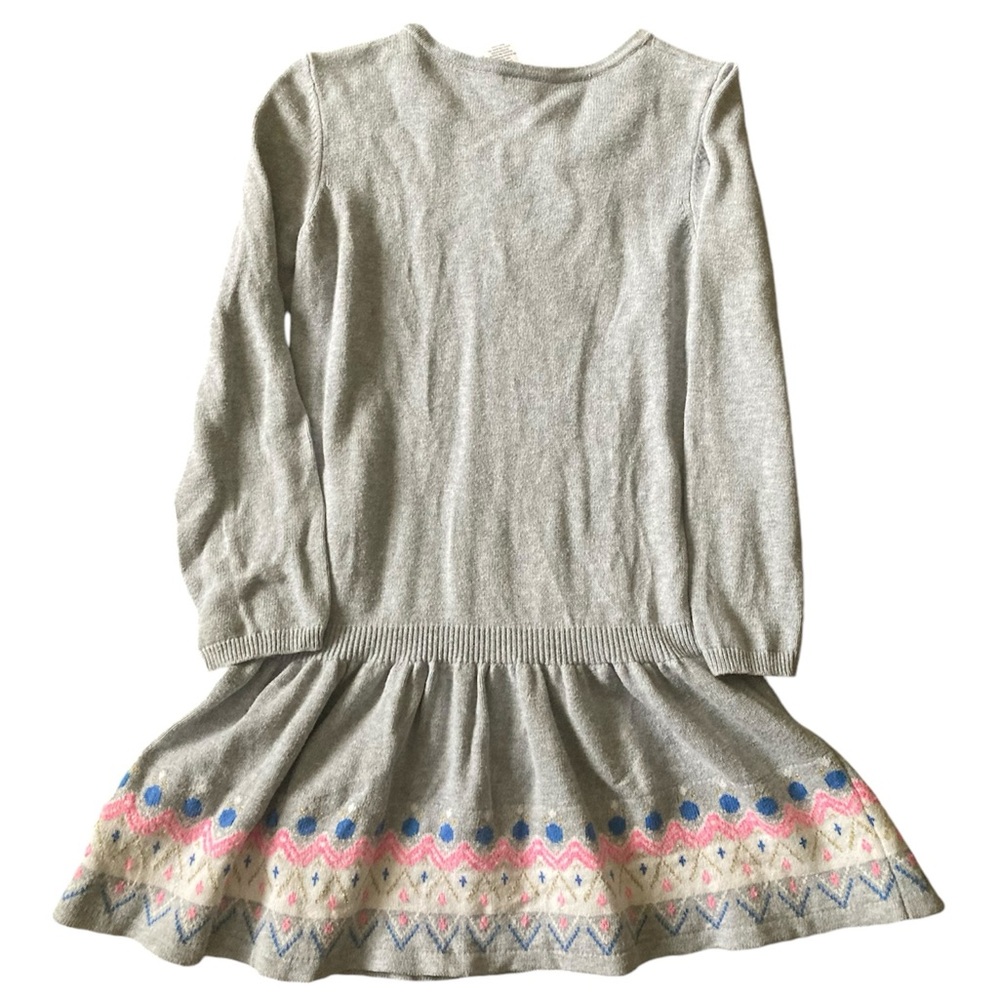 Gymboree Snowflake Fun Girls 10 Gray  Heather Bunny Sweater Dress‎ Drop Waist - Picture 2 of 3